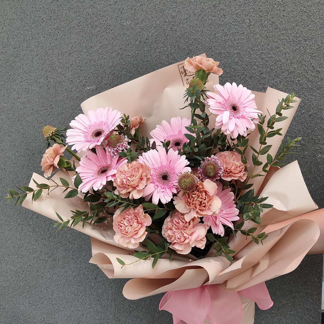 粉紅太陽菊花束~情人節 紀念日 表白 祝福禮物 F-290