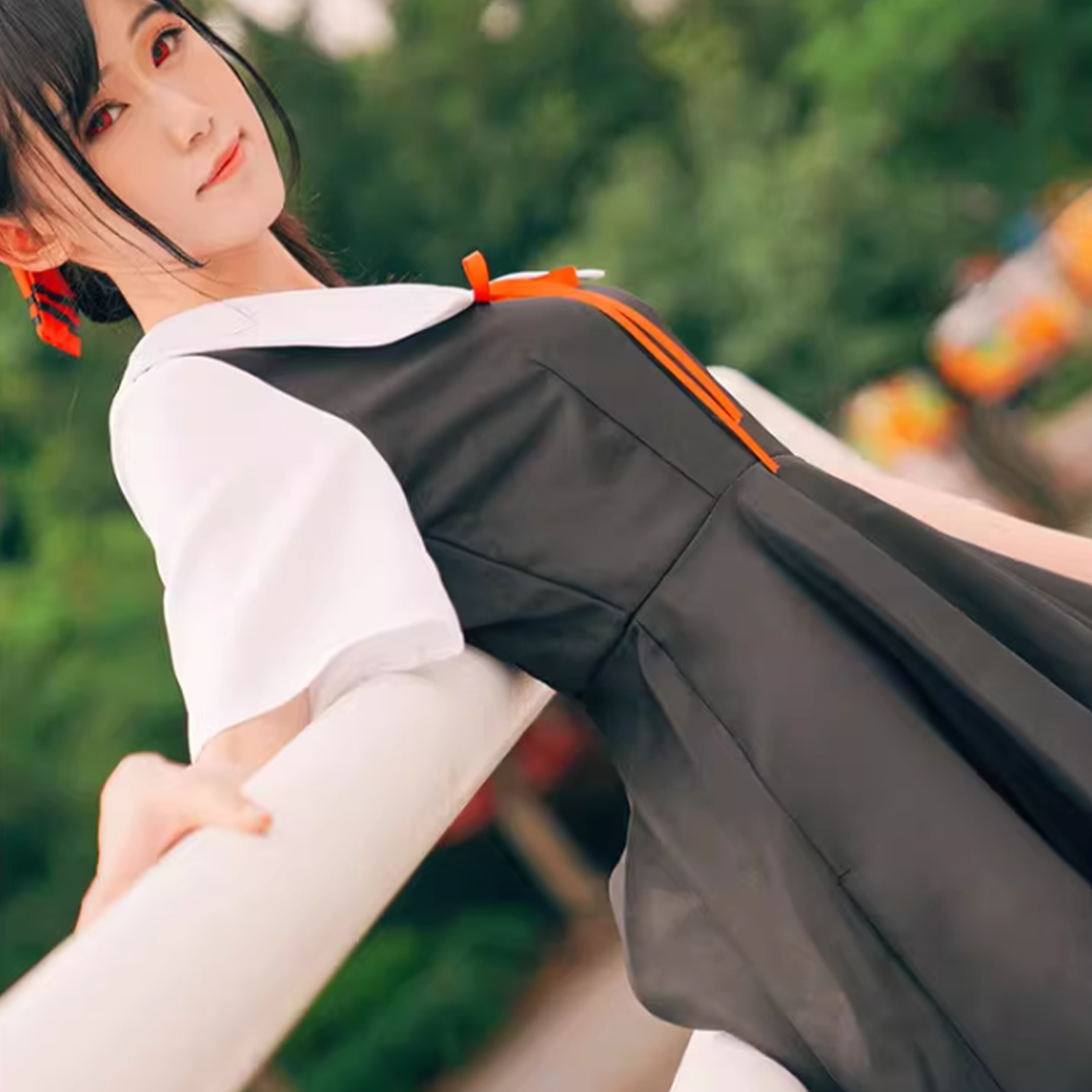 Kaguya-sama Cosplay Costume | Fujiwara Chika & Shinomiya Kaguya School Uniform | Japanese Academy Sailor Suit & Red Ribbon C039 party X party