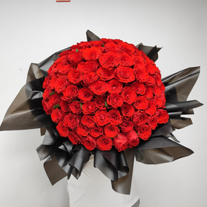 99 支紅玫瑰求婚花束“天長地久”~久久真情~情人節送禮~紀念日~表白花束 F-305