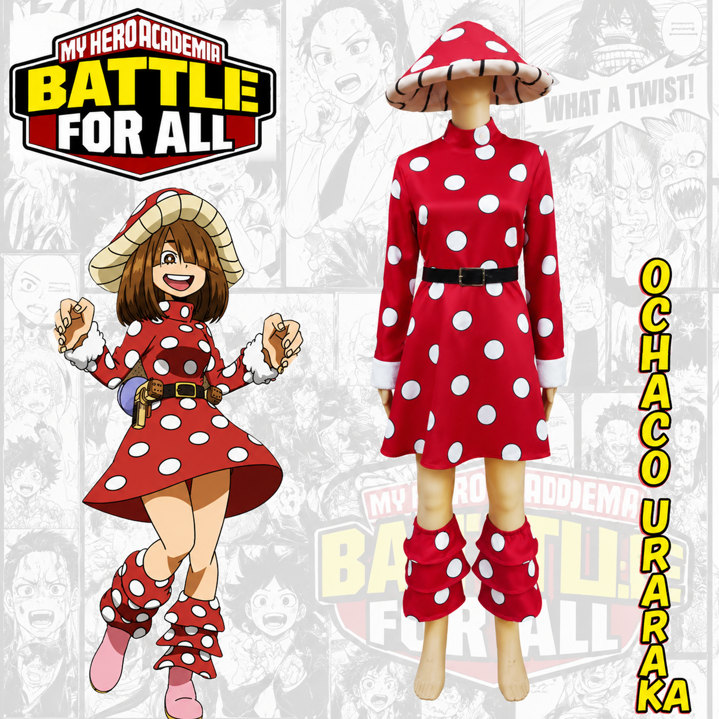 Kinoko Komori Cosplay Costume – My Hero Academia Season 5 Anime Halloween Carnival Outfit | UA002