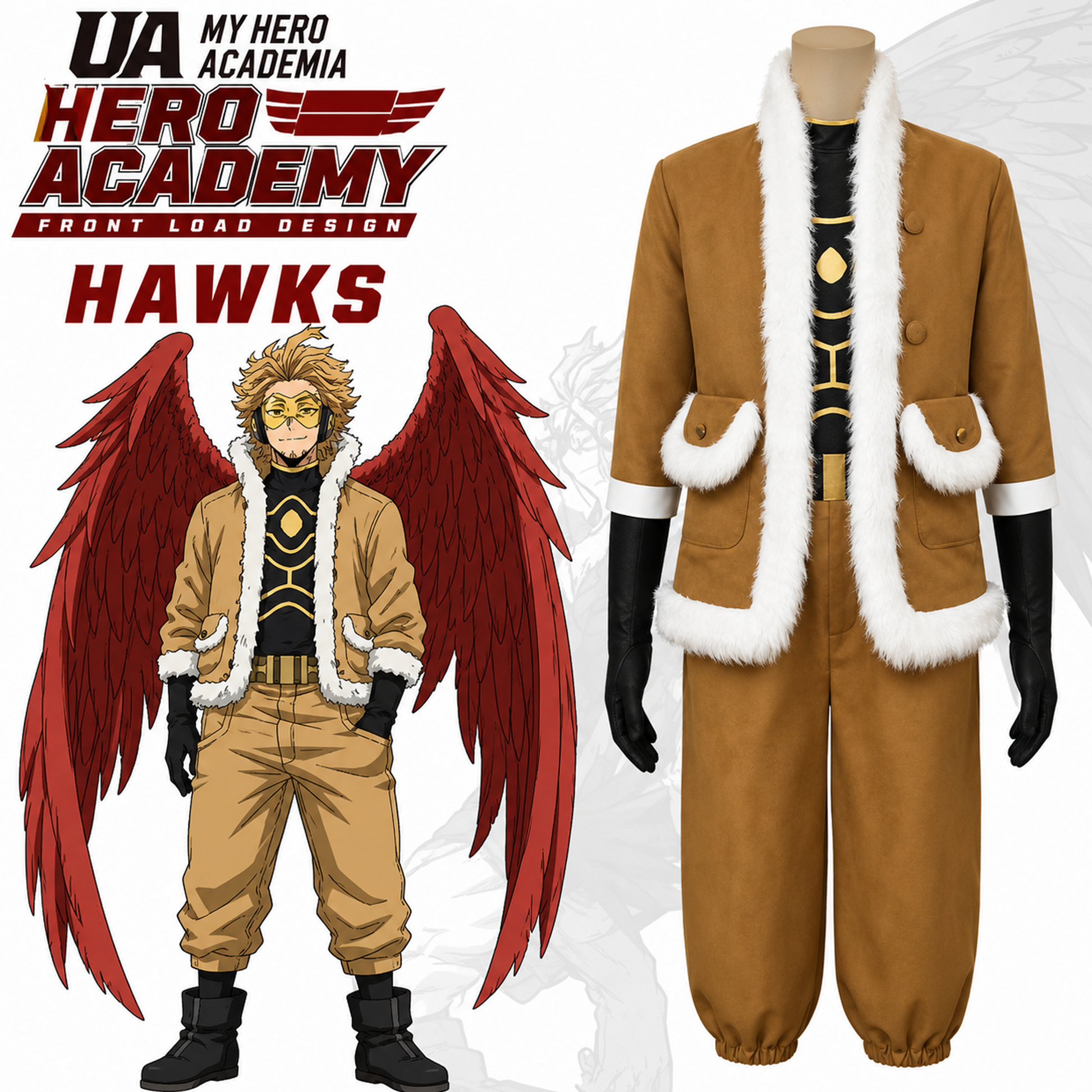 Hawks Cosplay Costume – My Hero Academia Season 4 Hero Anime Halloween Outfit | UA008