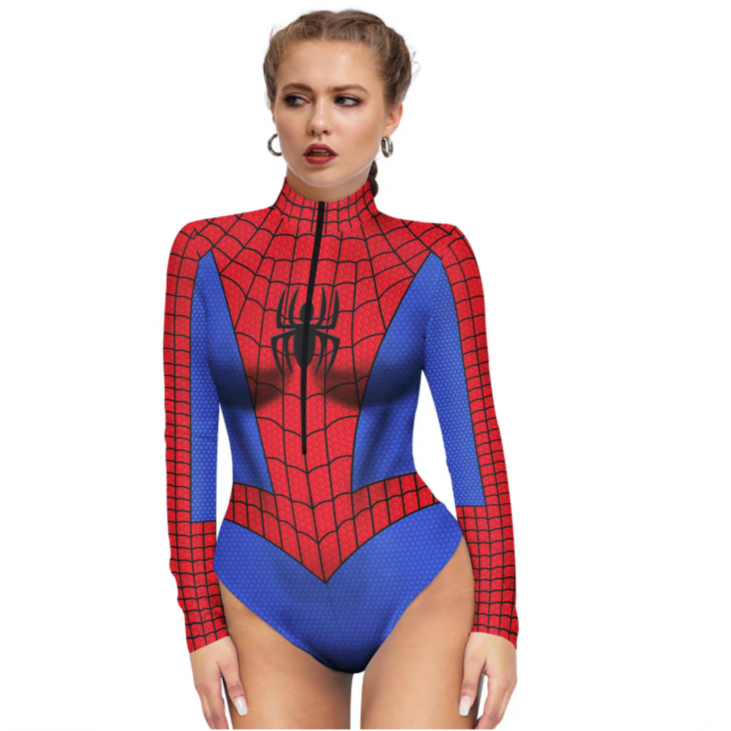 Spider-Man Women’s Printed Bodysuit Cosplay Costume – Superhero Performance Jumpsuit | MTJ312 party X party