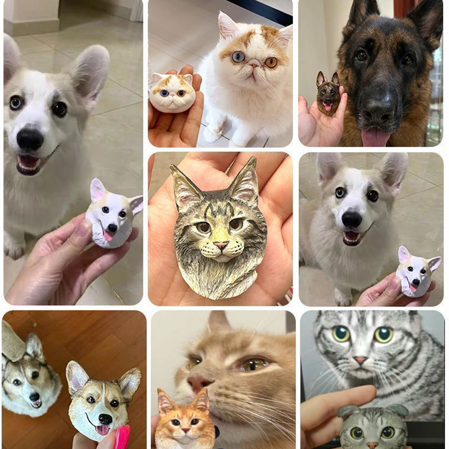 Custom Pet Portrait Souvenir – 3D Plaster Pet Head DIY Creative Commemorative Blessing party X party
