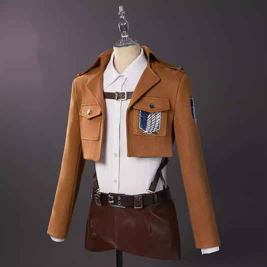 Levi Ackerman Captain Survey Corps Cosplay Costume Premium Anime Outfit Set for Adults – AOT006 party X party