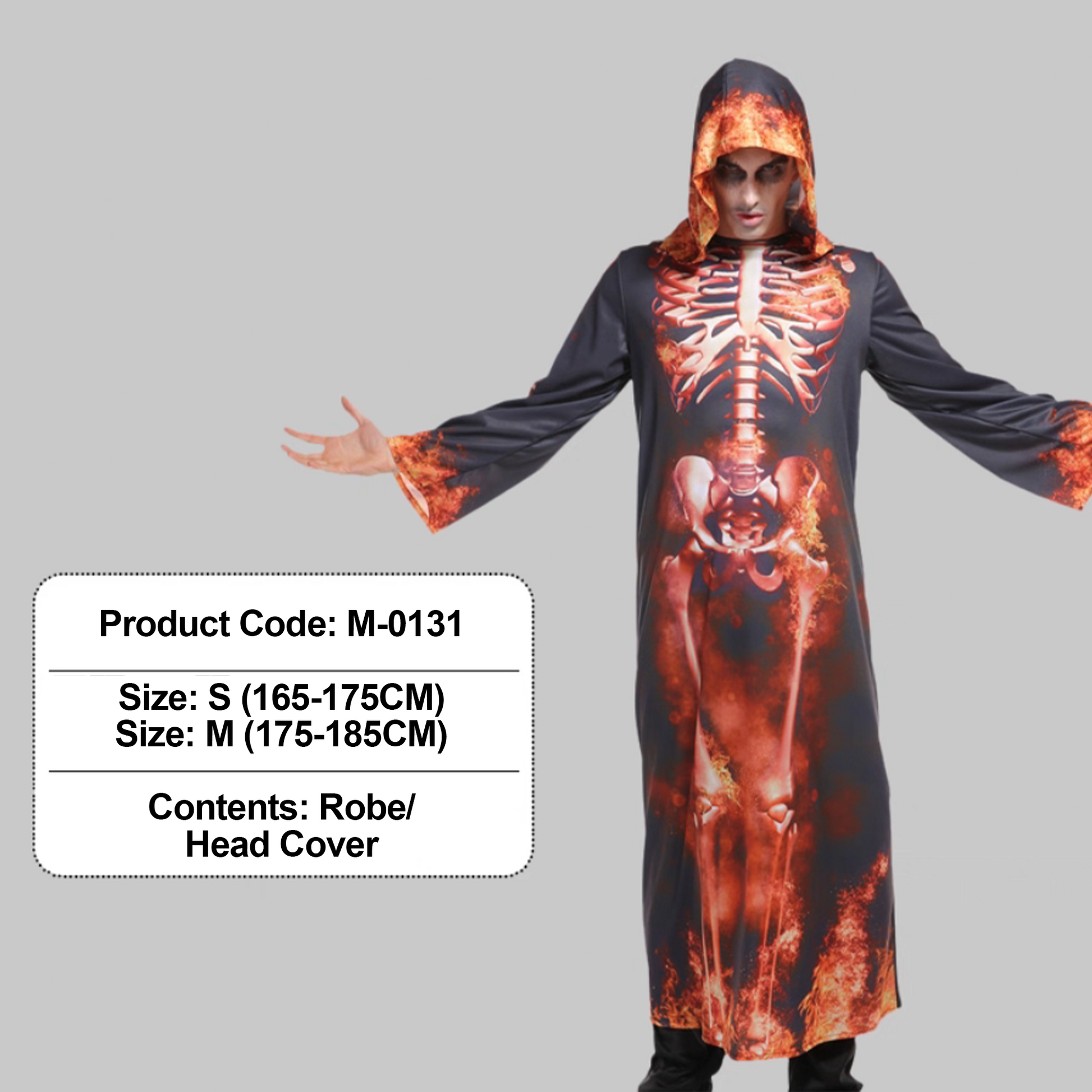 Halloween Kids' Costume - Scary Flame Skull Robe (Kid Version) party X party