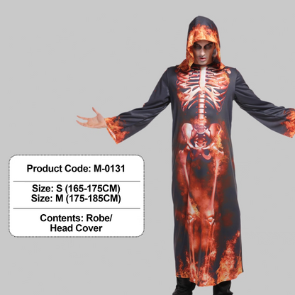 Halloween Kids' Costume - Scary Flame Skull Robe (Kid Version) party X party