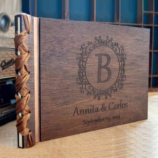 Wedding Venue Guest Sign-in Message and Blessing Book, Engravable, with DIY Logo Option party X party