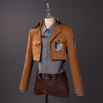 Levi Ackerman Eren Yeager Survey Corps Full Cosplay Costume Set Anime Military Uniform Outfit – AOT003 party X party