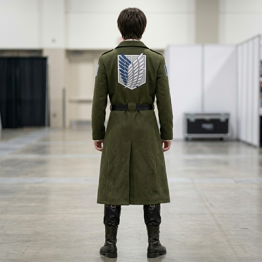 Marley Officer Survey Corps Mid-Length Trench Coat Cosplay Jacket Anime Uniform – AOT010 party X party