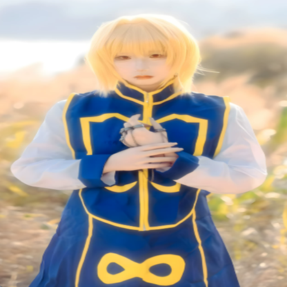 Kurapika Hunter x Hunter Cosplay Costume with Character Wig Anime Role Play Outfit for Halloween, Conventions & Themed Events – QL001 party X party