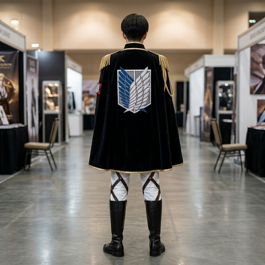 Levi Ackerman Eren Yeager Hange Zoe Ceremonial Regiment Uniform Cosplay Costume with Detachable Cape – AOT009 party X party