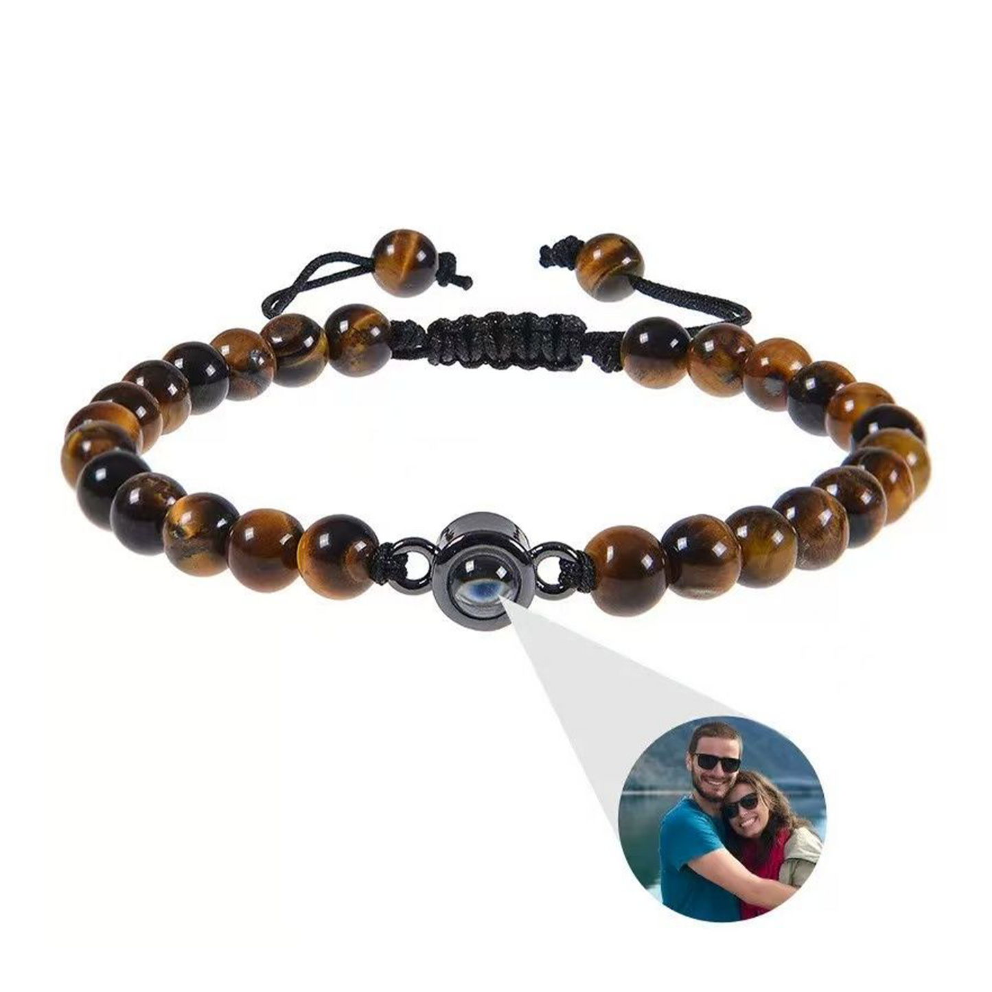 Couple Bracelets — red string for women, wristband for men, projection stone design, perfect Valentine’s Day gift.