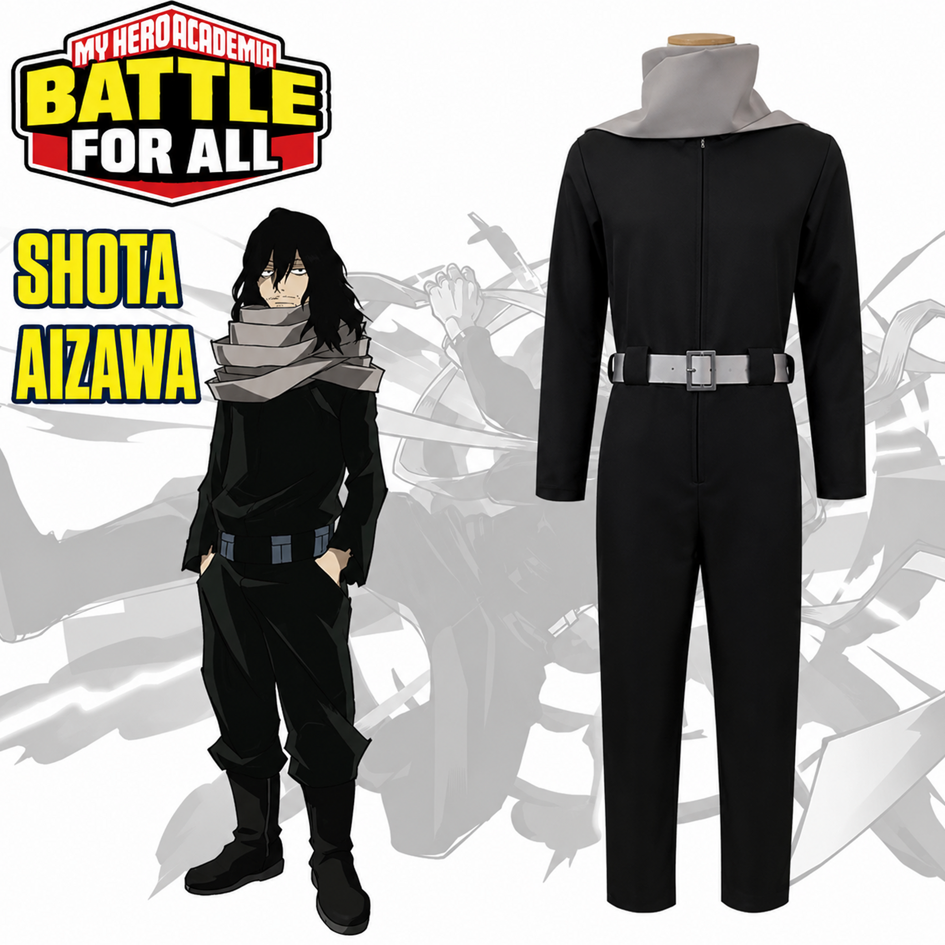 Shota Aizawa Cosplay Costume – My Hero Academia Teacher Battle Suit Anime Performance Outfit | UA004 party X party