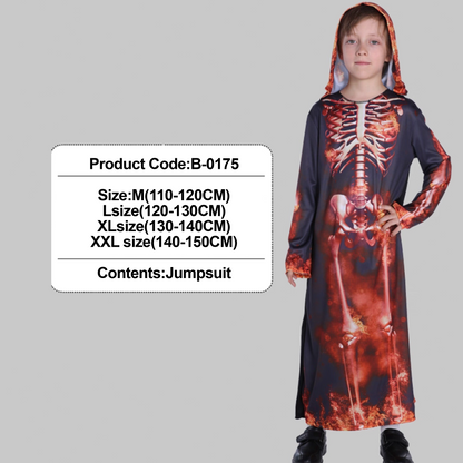 Halloween Kids' Costume - Scary Flame Skull Robe (Kid Version) party X party