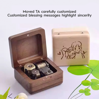 Walnut Wood Music Box, Custom Photo Commemorative Gift, Music Box party X party