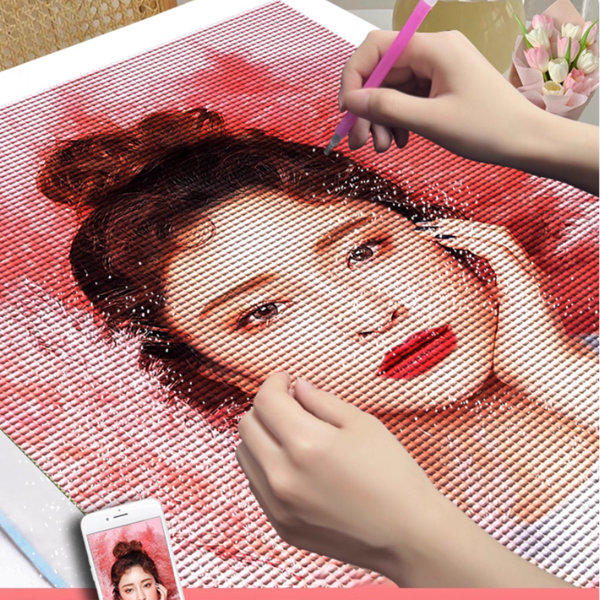 Custom Diamond Painting: Full-Drill Real-Person Photo Diamond Dotting/Sticking party X party