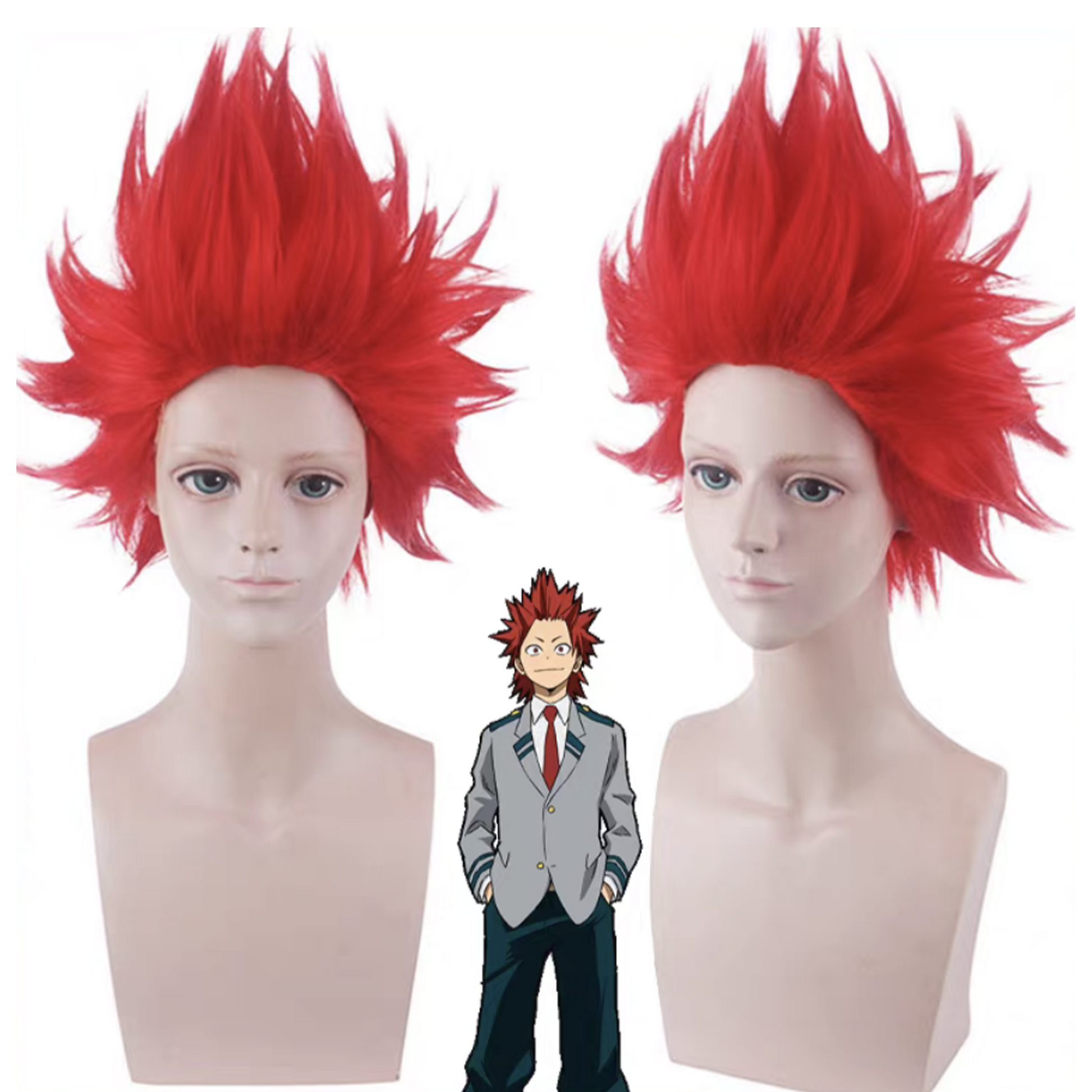 Eijiro Kirishima Cosplay Wig – My Hero Academia Red Spiky Short Synthetic Anime Hair Wig | UA017 party X party