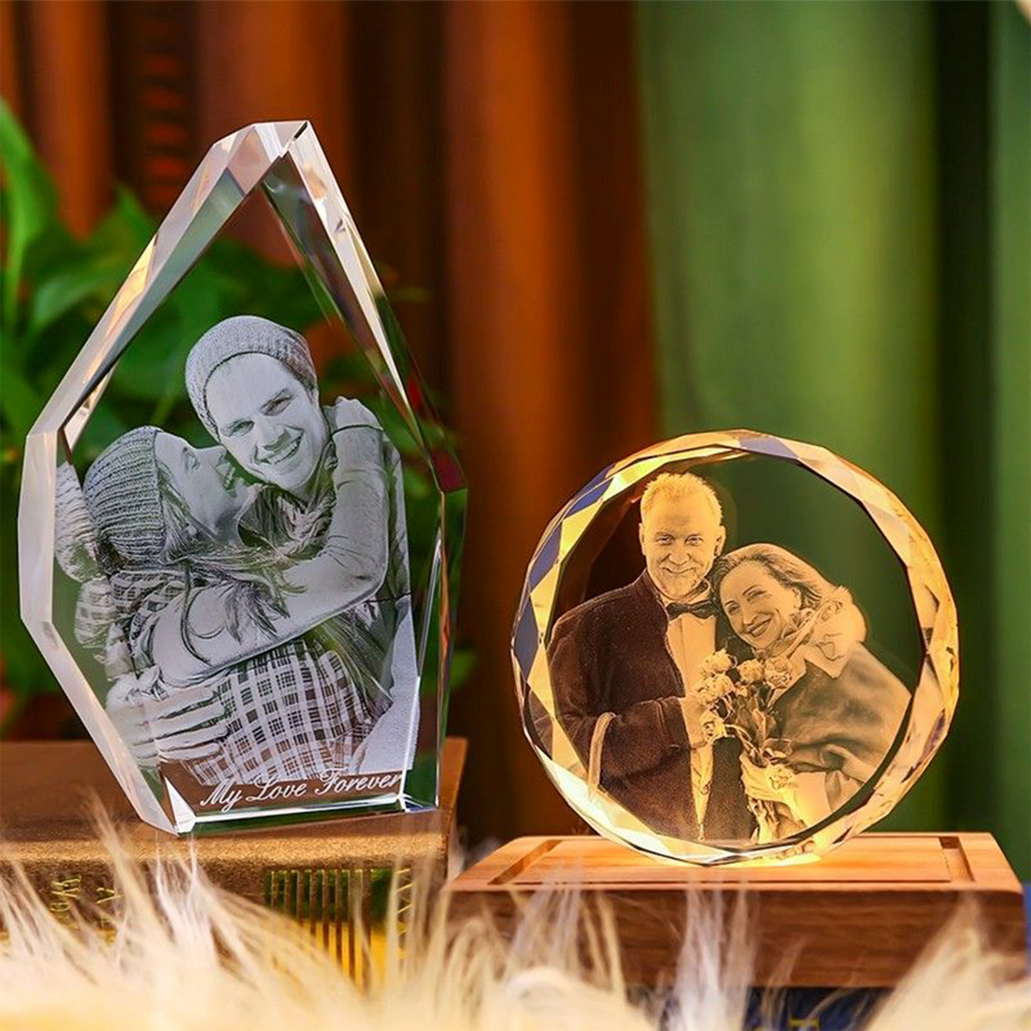 3D Crystal Engraved Photo Customized Gift — Perfect for Overseas Clients, Friends, Family, or Lovers for Holidays and Anniversaries.