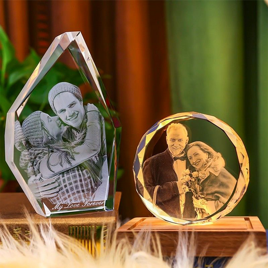 3D Crystal Engraved Photo Customized Gift — Perfect for Overseas Clients, Friends, Family, or Lovers for Holidays and Anniversaries.