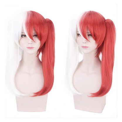Shoto Todoroki Genderbend Cosplay Wig – My Hero Academia Realistic Red White Anime Hair Wig | UA013