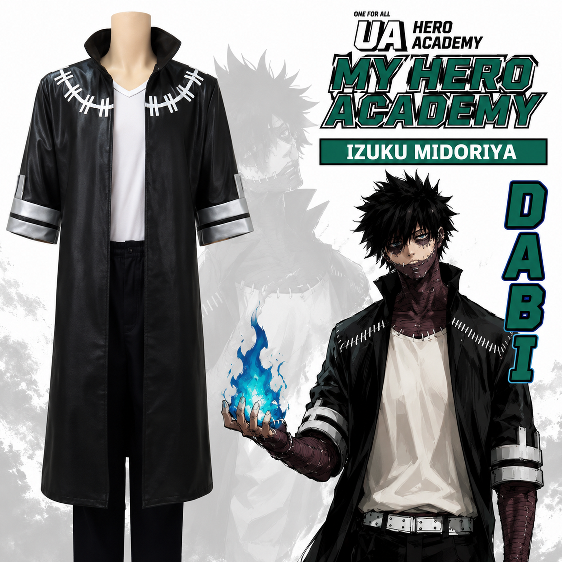 Dabi Cosplay Costume Full Set – My Hero Academia Villain Anime Halloween Outfit | UA005