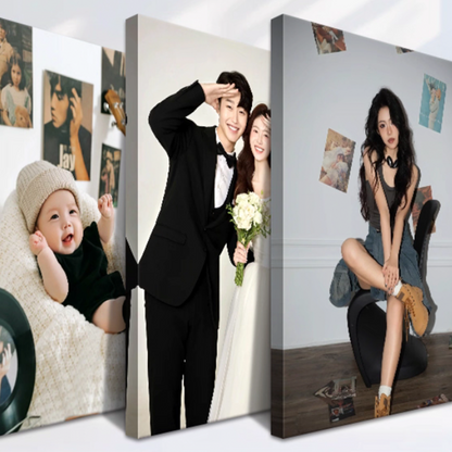 Custom Photo Canvas Wall Art – Premium Giclée Print for Wedding & Baby Portraits | Personalized Gallery Wrap (3cm Solid Wood Frame)