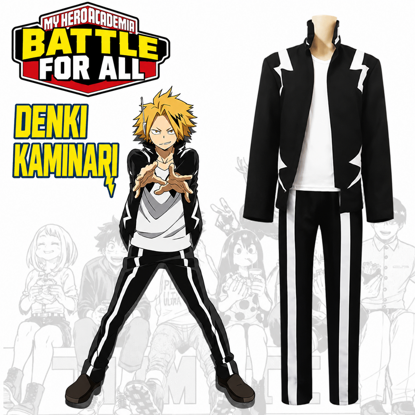 Denki Kaminari Cosplay Costume – My Hero Academia UA High School Daily Uniform Anime Halloween Outfit | UA001