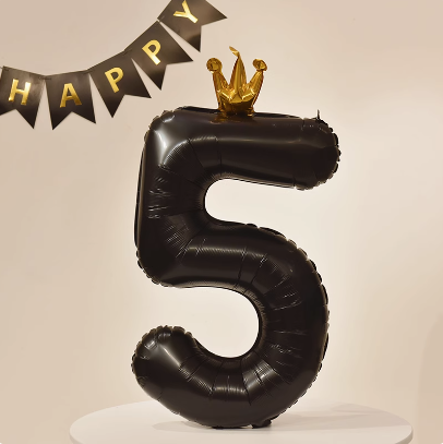 Black Crown Digital Balloon 40" Party Decoration - B180 party X party