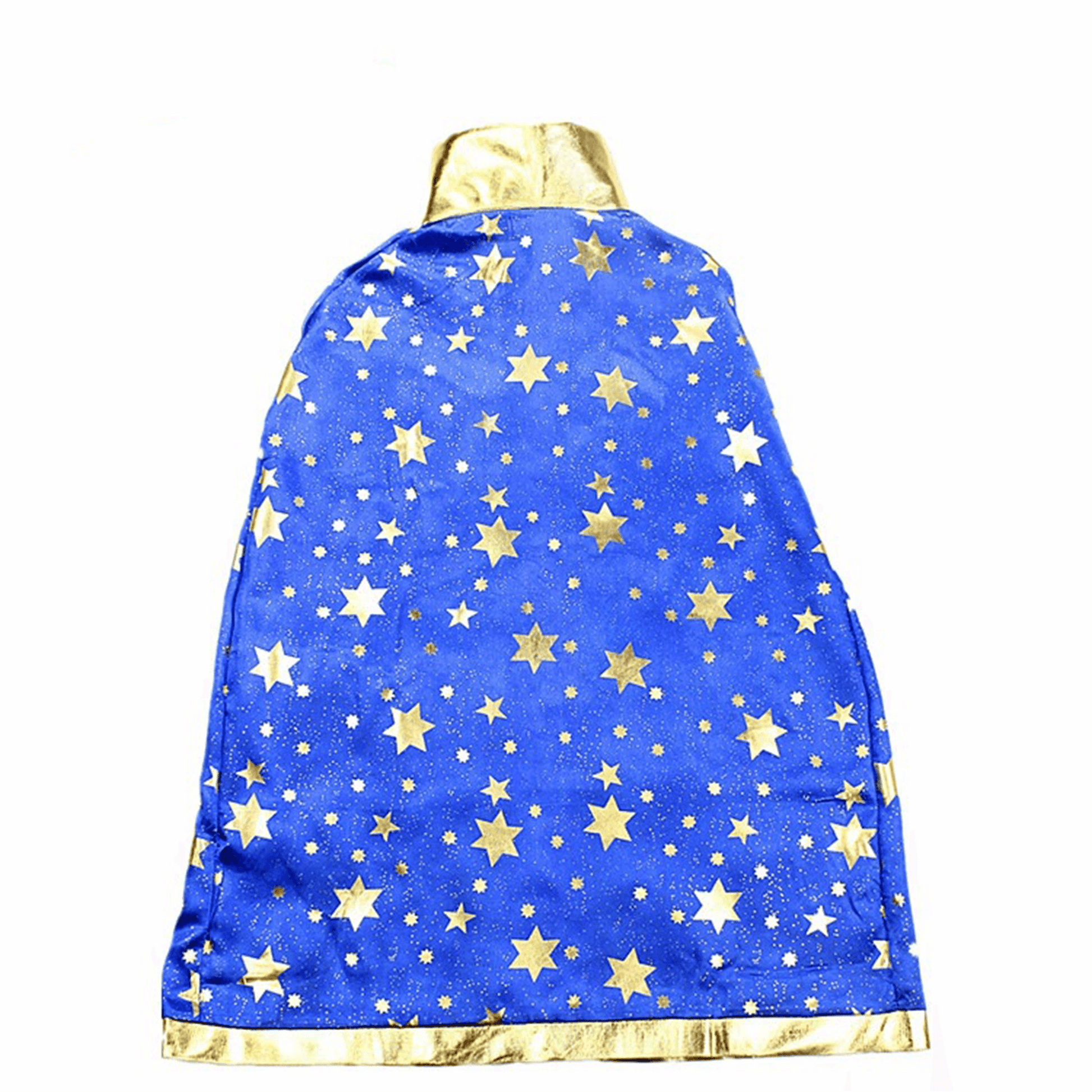 Kids' Wizard Costume Set – Halloween Cape & Hat with Gold Stars - party X party