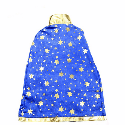 Kids' Wizard Costume Set – Halloween Cape & Hat with Gold Stars - party X party