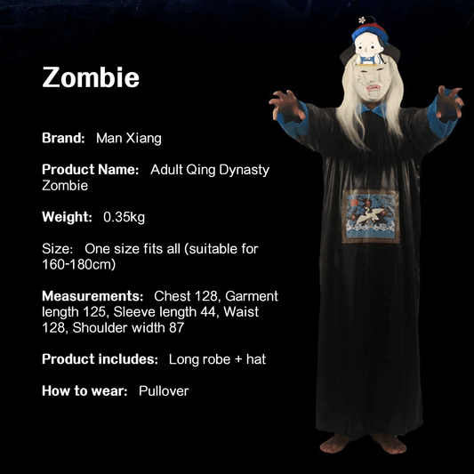 Adult Chinese Zombie Costume – Jiangshi Outfit for Halloween & Cosplay - party X party
