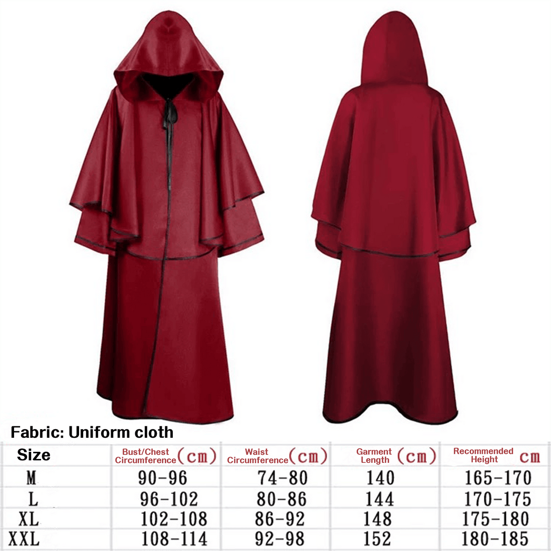 Red Alien Robe Red Hooded Cloak Costume – Mysterious Robe for Halloween & Cosplay ...