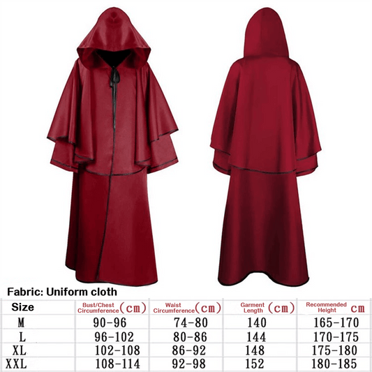 Red Hooded Cloak Costume – Mysterious Robe for Halloween & Cosplay - party X party