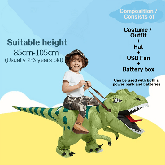Running T-Rex Inflatable Costume – Fun Dinosaur Costume for Toddlers, Kids & Adults - party X party