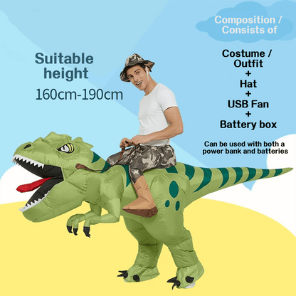 Running T-Rex Inflatable Costume – Fun Dinosaur Costume for Toddlers, Kids & Adults - party X party