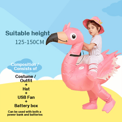 Inflatable Flamingo Costume – Fun & Eye-Catching Halloween Outfit for Kids & Adults - party X party