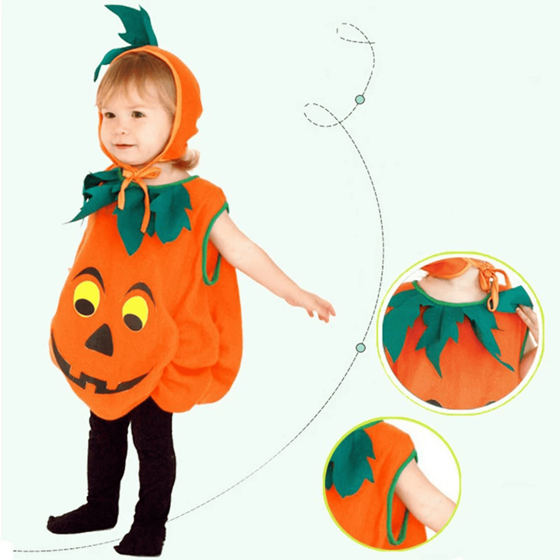 Adorable Baby Pumpkin Costume Set – Perfect for Halloween and Fall Celebrations (Suitable for babies and toddlers) - party X party