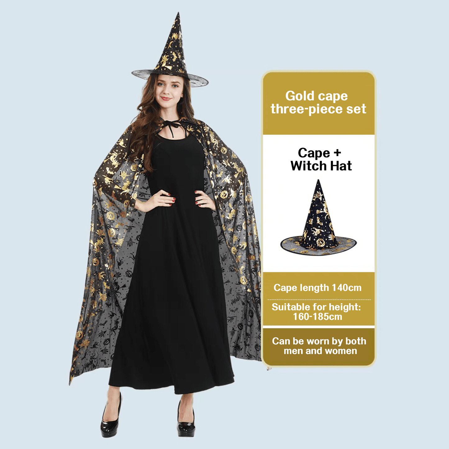 Elegant Witch Costume Set for Halloween & Cosplay Cloak + hat! - party X party