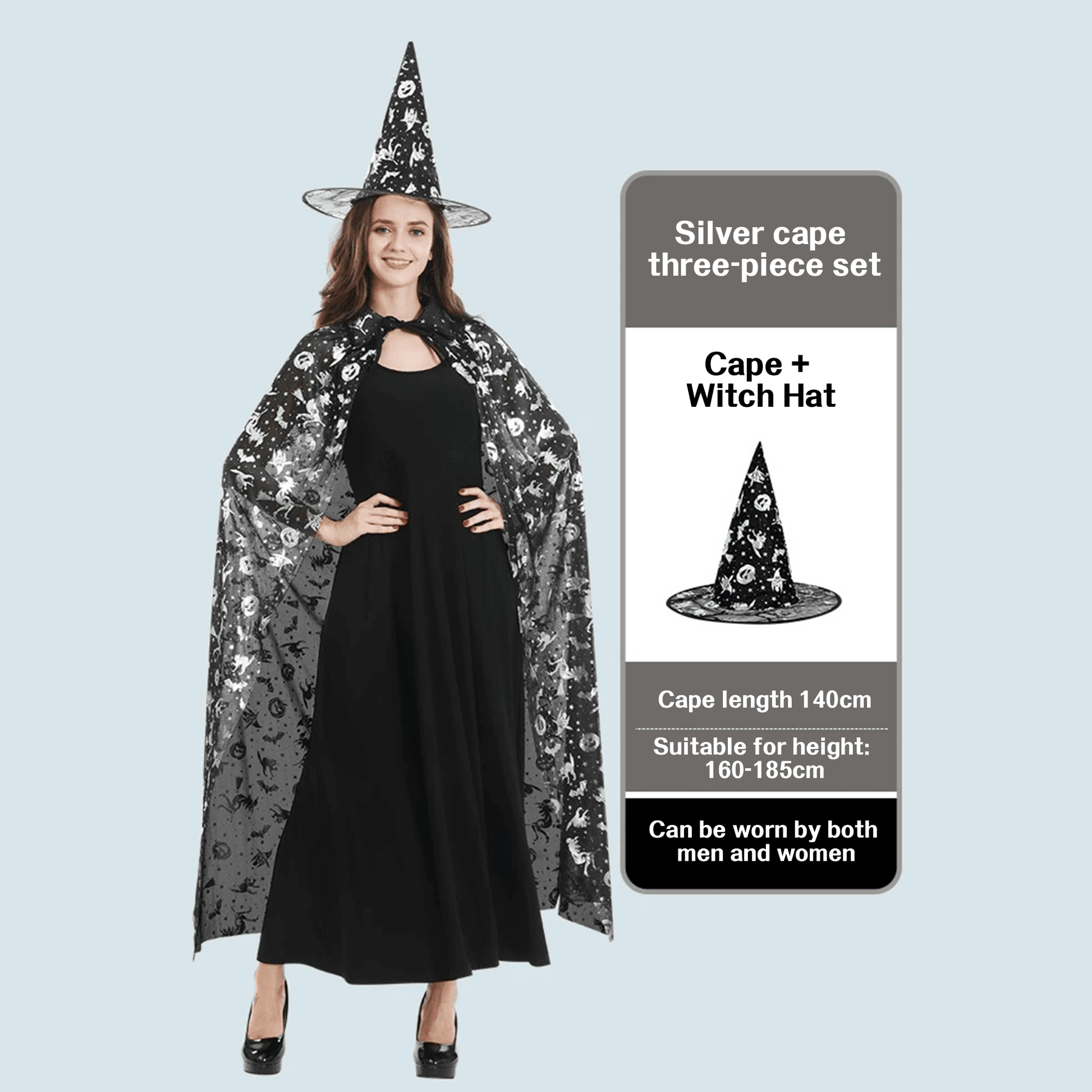 Elegant Witch Costume Set for Halloween & Cosplay Cloak + hat! - party X party