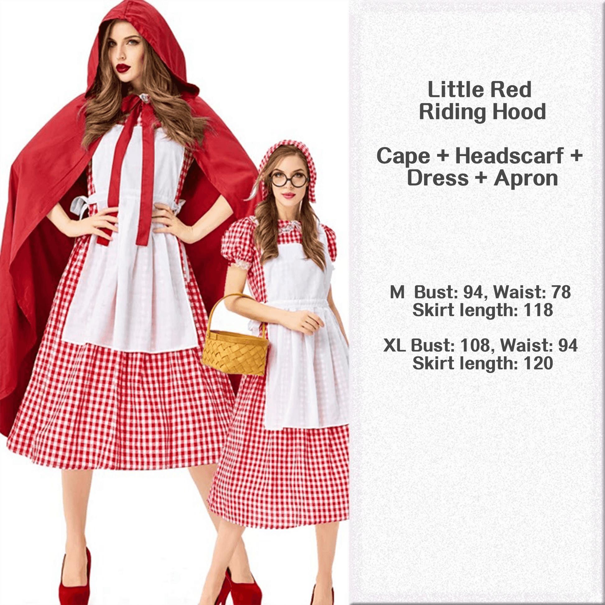 Little Red Riding Hood Adult Costume Set for Halloween Costume - party X party