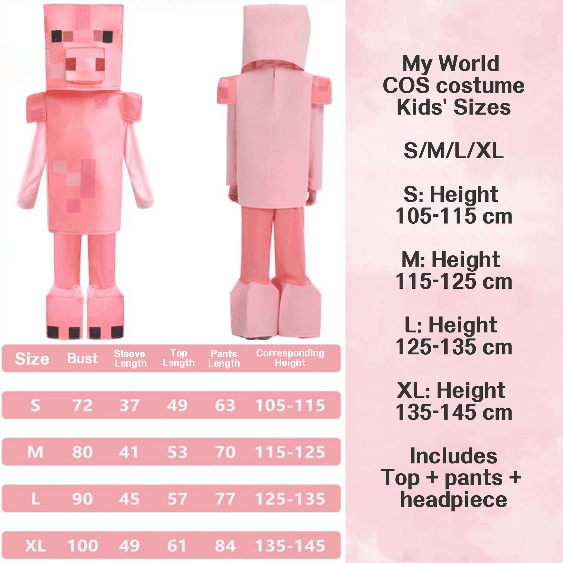 Pig Minecraft Character Costumes – Bring the Game to Life for Halloween Costume! - party X party