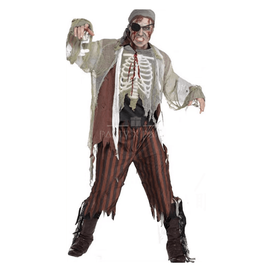 Pirate Zombie Halloween Costume – Undead Buccaneer Outfit for Adults - party X party