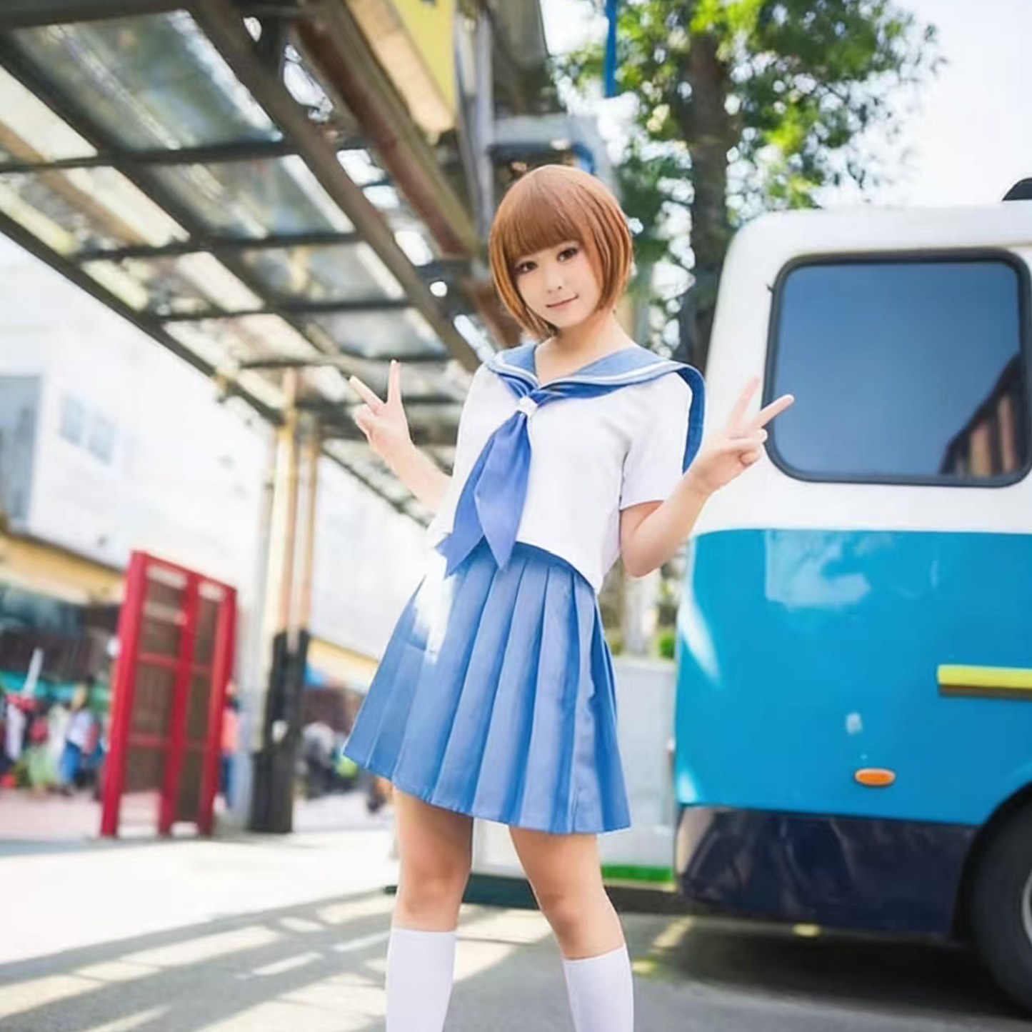 KILL la KILL Anime Cosplay | Mako Mankanshoku Student Uniform | Japanese Academy Sailor Suit Women’s Full Set C064 party X party