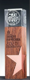 Wooden Trophy Creative Trophy Five-pointed Star Metal Trophy Customizable Colors Engraving Available – TR-880