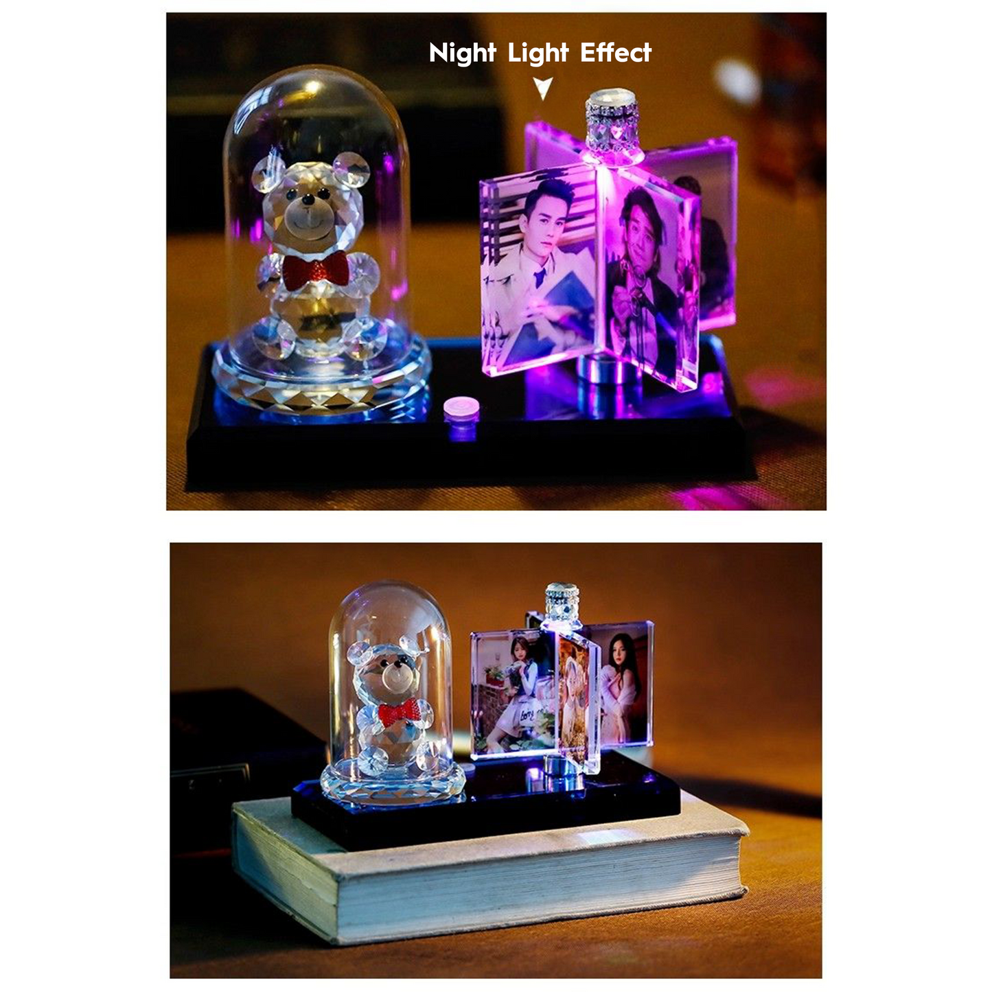 Personalized Crystal Photo Music Box with Windmill Light – Creative Birthday Gift for Girls, Boys, Girlfriend or Best Friend