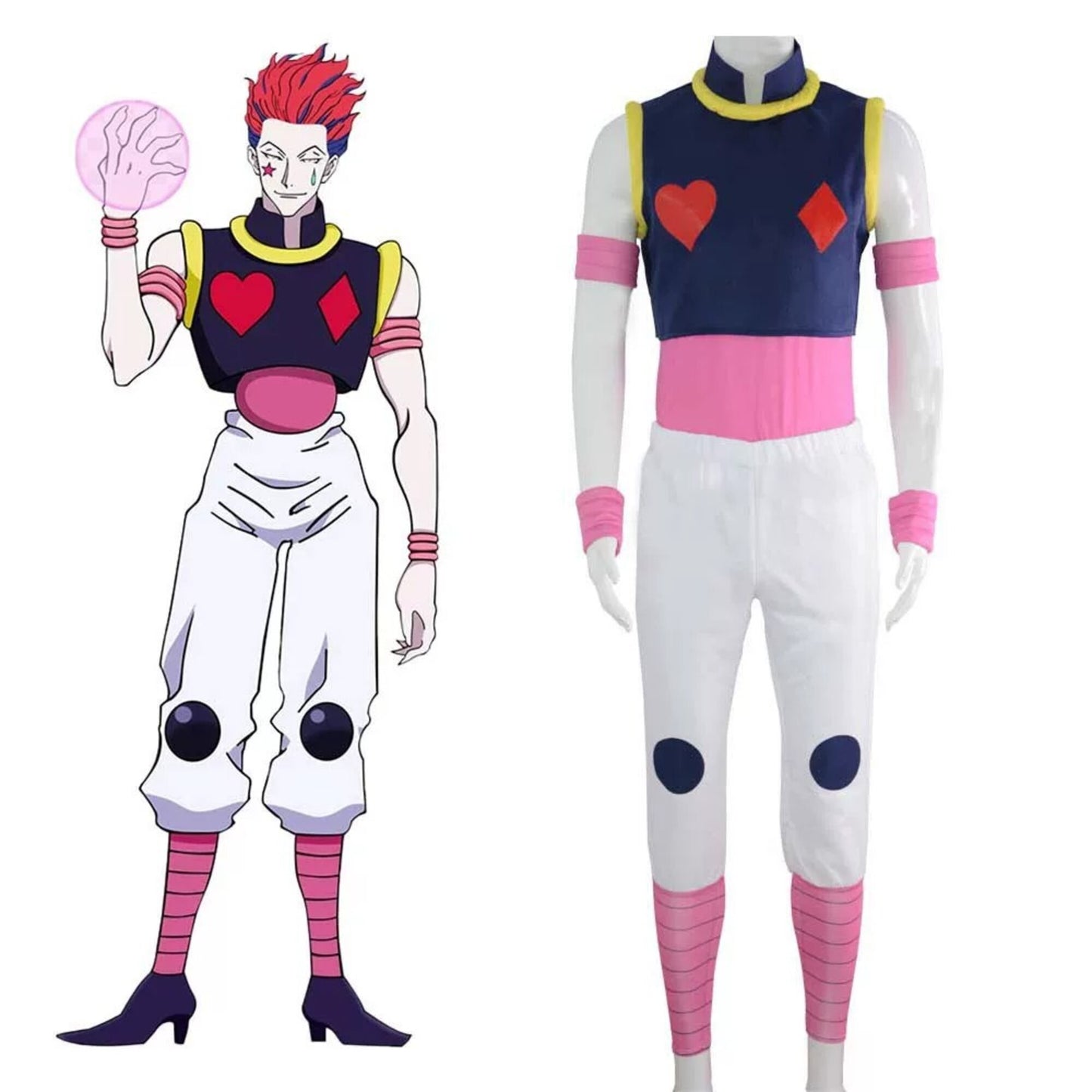 Hisoka Morow Red Cosplay Costume Full Anime Role Play Outfit Hunter x Hunter Halloween Convention Uniform Set – QL005 party X party