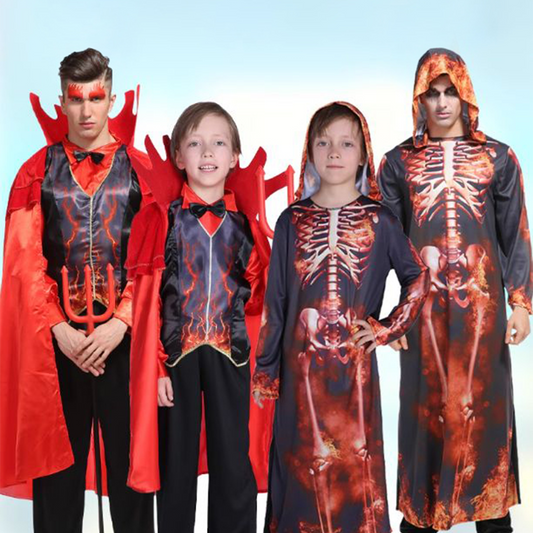 Halloween Kids' Costume - Scary Flame Skull Robe (Kid Version) party X party