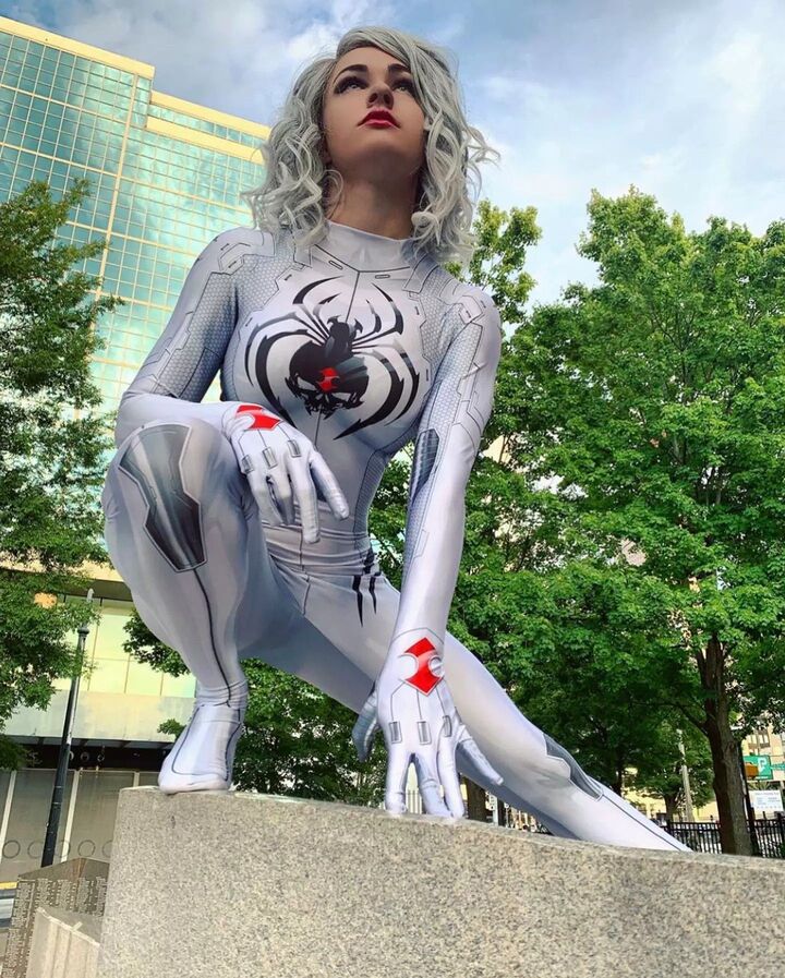 White Widow Spider-Man Women’s Cosplay Bodysuit – Marvel Halloween Superhero Costume | MTJ308 party X party