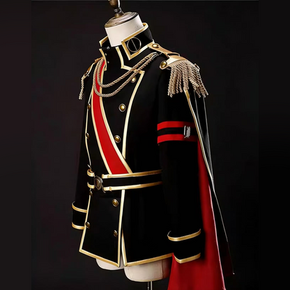 Levi Ackerman Eren Yeager Hange Zoe Ceremonial Regiment Uniform Cosplay Costume with Detachable Cape – AOT009 party X party