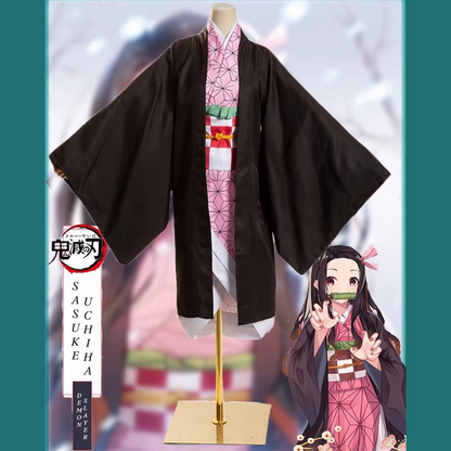 Demon Slayer Cosplay Collection – Kamado Nezuko Cosplay Costume with Wig G003 party X party